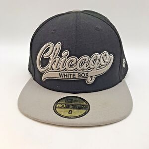 Chicago White Sox New Era 59 Fifty Fitted 8 Cap Gray & Black Genuine Merchandise